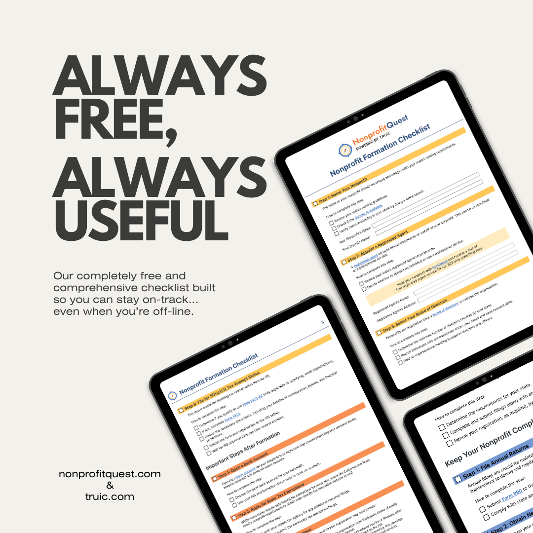 The Official Nonprofit Formation Checklist (Printable PDF)