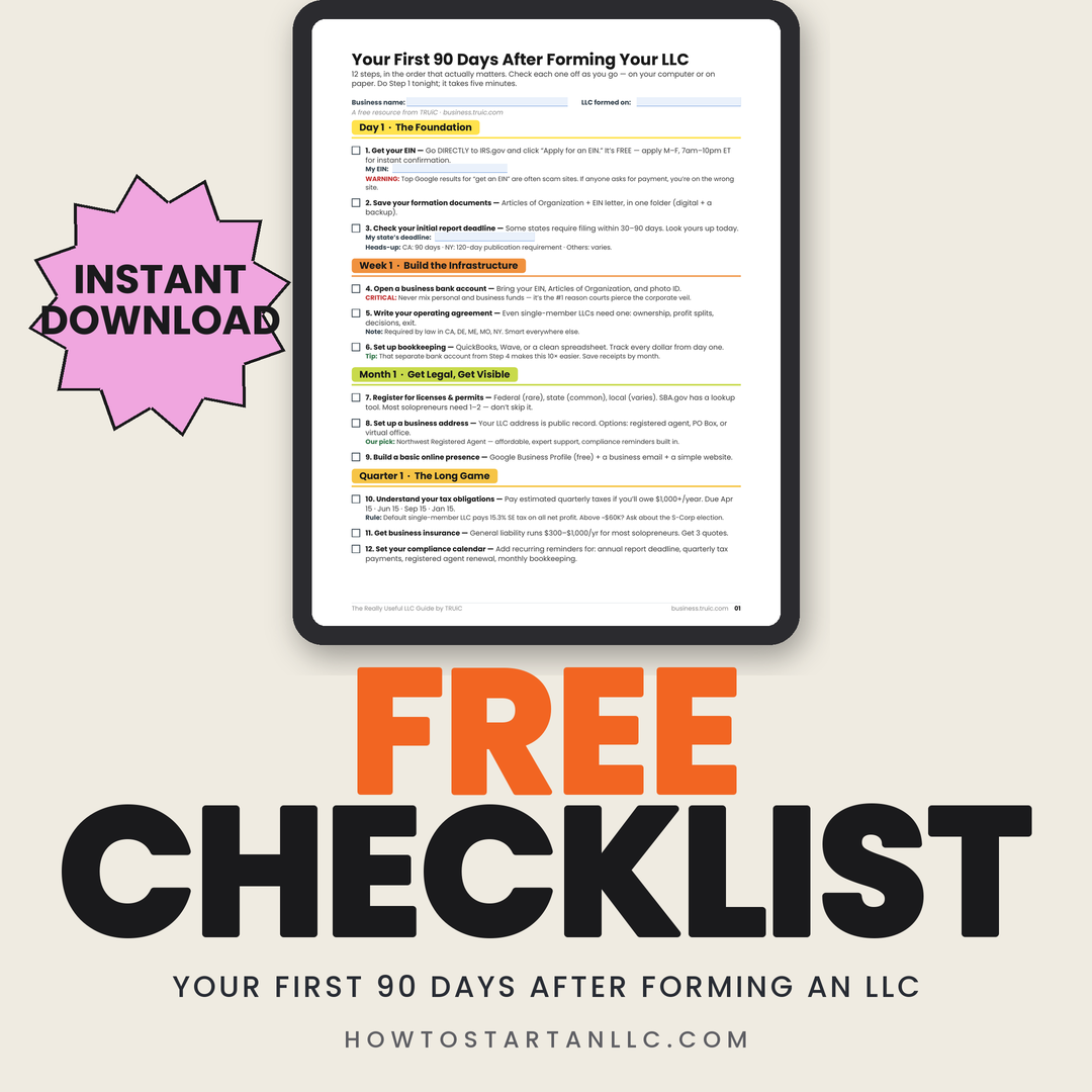 Your First 90 Days LLC Checklist!